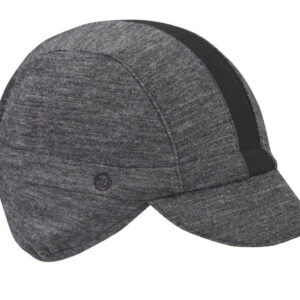 Charcoal/Black Stripe Merino Wool Ear Flap Cycling Cap