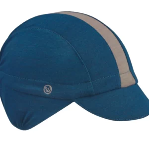 Blue/Grey Stripe Merino Wool Ear Flap Cap